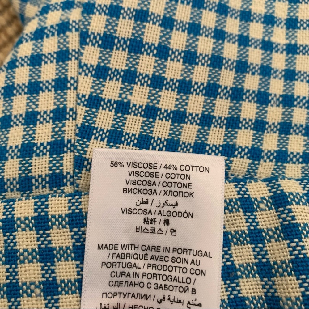 NWT Doen Kingsley Cotton Button High Waist Shorts Southhampton Gingham Blue - Picture 10 of 12